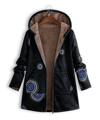 E-RÃtro Black & Blue Medallion Zip-Up Hoodie