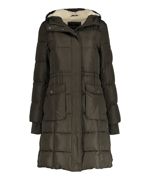 Lucky Brand Army Sherpa-Lined Hooded Puffer Coat