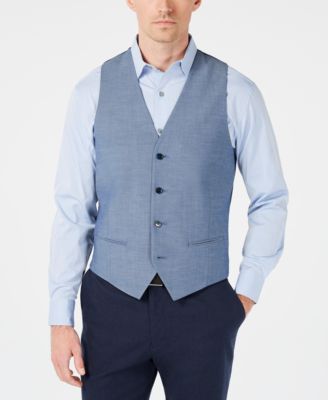 Alfani Mens Vest Slim-Fit Performance Str Light Blue M - worn