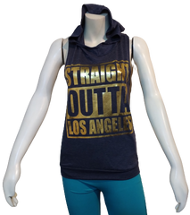 579 Black Charcoal Straight outta Los Angeles hooded tank top