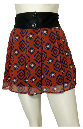 4 Ena Brown/Navy Miniskirt