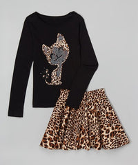 Beary Basics leopard skirt set 8