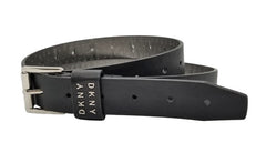 DKNY Black Faux Leather Belt with Holes