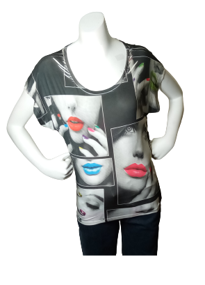 Blush Gray/White Faces T-Shirt