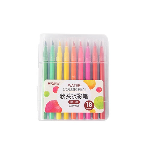 M&G Soft Brush Watercolor Pen Washable 18 colors (1 per pack)