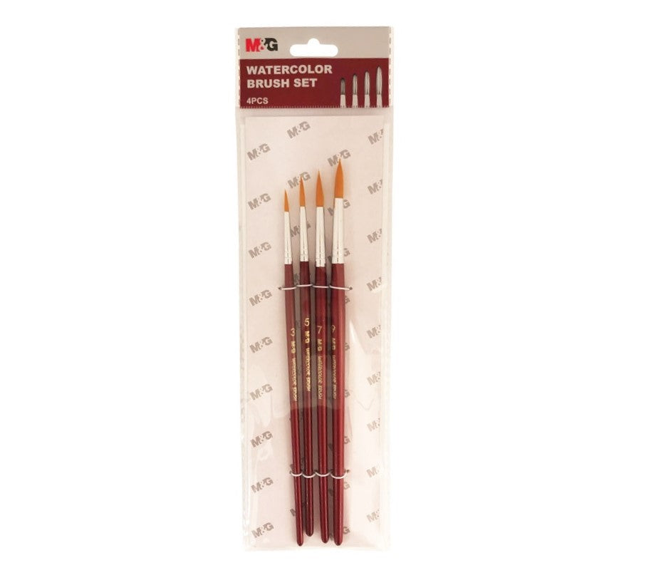 M&G Watercolor Paint Brush Set 4pcs (1 per pack)