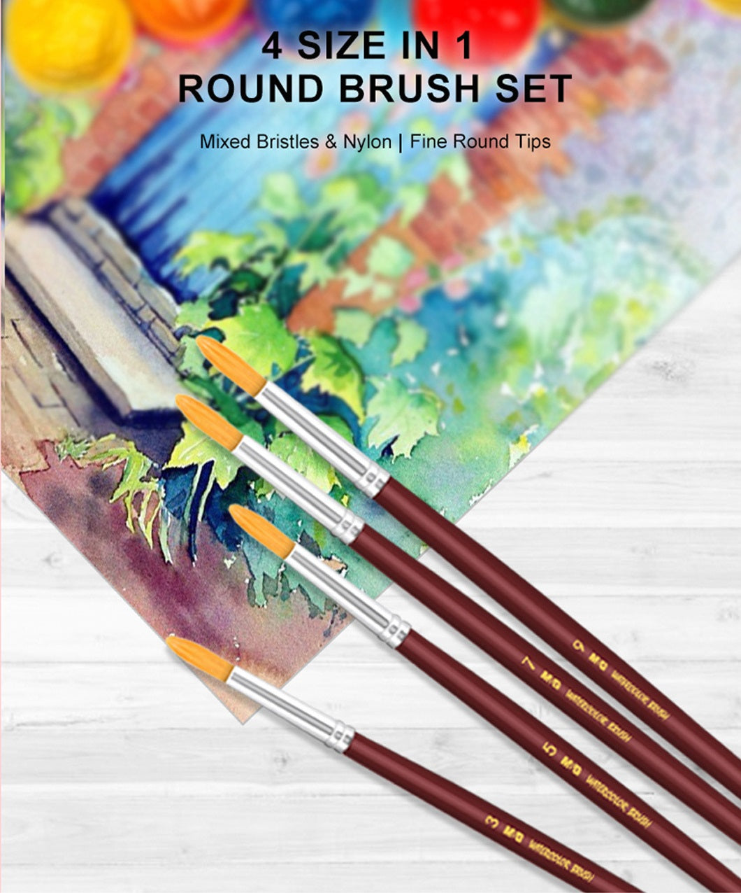 M&G Watercolor Paint Brush Set 4pcs (1 per pack)